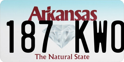 AR license plate 187KWO