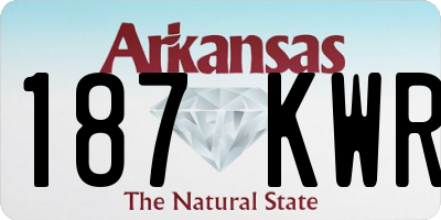 AR license plate 187KWR