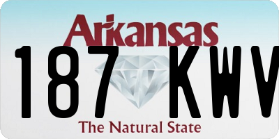 AR license plate 187KWV