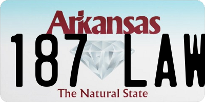 AR license plate 187LAW
