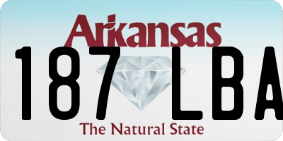 AR license plate 187LBA