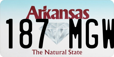 AR license plate 187MGW