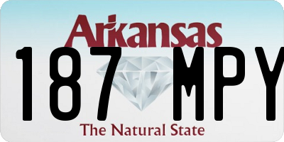 AR license plate 187MPY