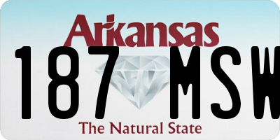 AR license plate 187MSW
