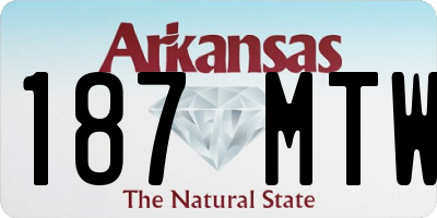 AR license plate 187MTW