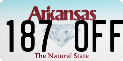 AR license plate 187OFF