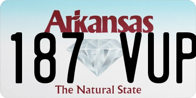 AR license plate 187VUP
