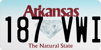 AR license plate 187VWI