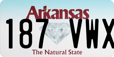 AR license plate 187VWX