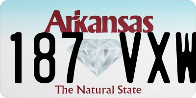 AR license plate 187VXW