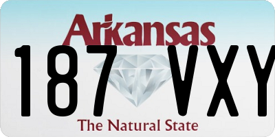 AR license plate 187VXY