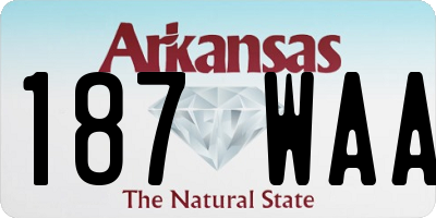 AR license plate 187WAA