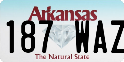 AR license plate 187WAZ