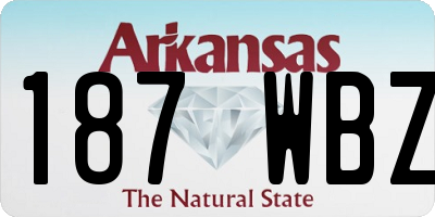 AR license plate 187WBZ