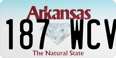 AR license plate 187WCV