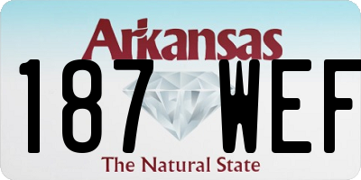 AR license plate 187WEF