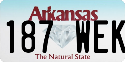 AR license plate 187WEK