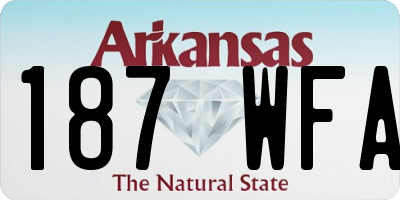 AR license plate 187WFA