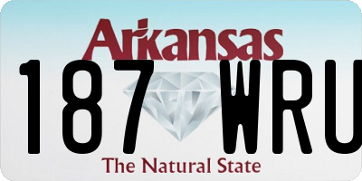 AR license plate 187WRU