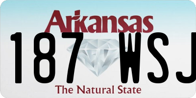 AR license plate 187WSJ
