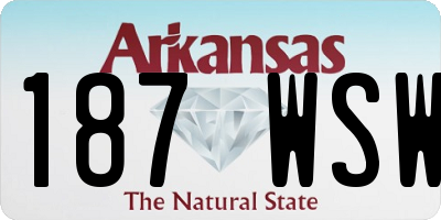 AR license plate 187WSW