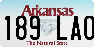 AR license plate 189LAO
