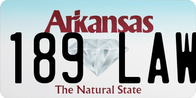 AR license plate 189LAW