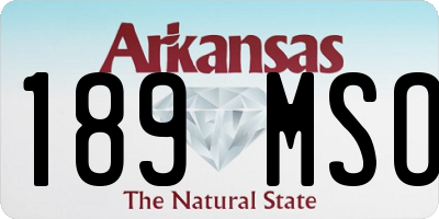 AR license plate 189MSO