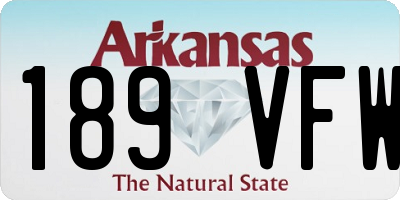AR license plate 189VFW