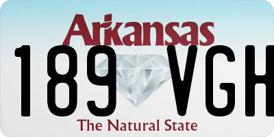 AR license plate 189VGH