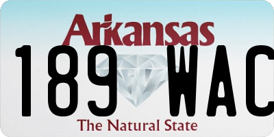 AR license plate 189WAC
