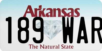 AR license plate 189WAR