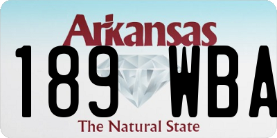 AR license plate 189WBA