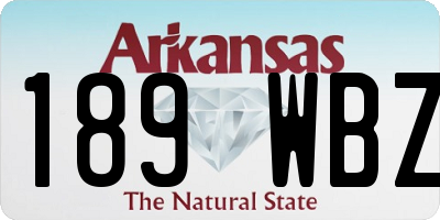 AR license plate 189WBZ