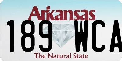AR license plate 189WCA