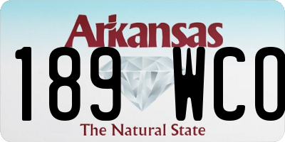 AR license plate 189WCO
