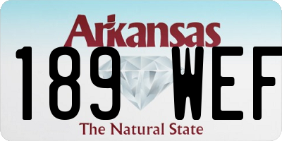 AR license plate 189WEF