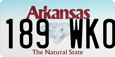 AR license plate 189WKO