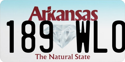 AR license plate 189WLO