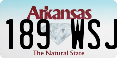 AR license plate 189WSJ