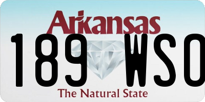 AR license plate 189WSO