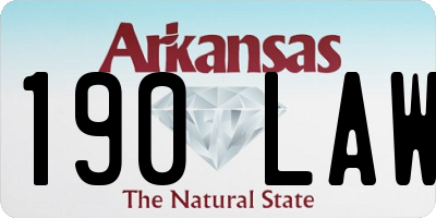 AR license plate 190LAW