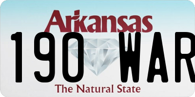 AR license plate 190WAR