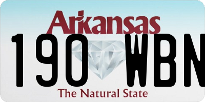 AR license plate 190WBN