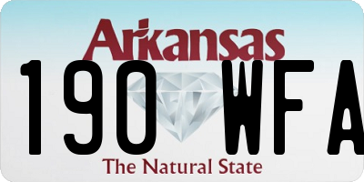 AR license plate 190WFA