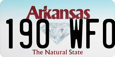 AR license plate 190WFO