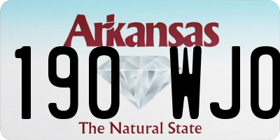 AR license plate 190WJO