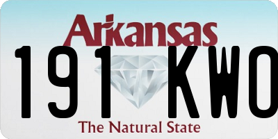 AR license plate 191KWO