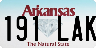 AR license plate 191LAK