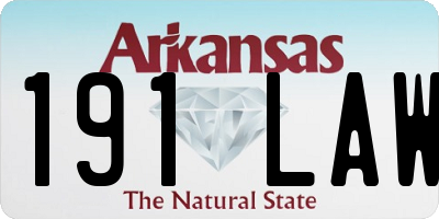 AR license plate 191LAW